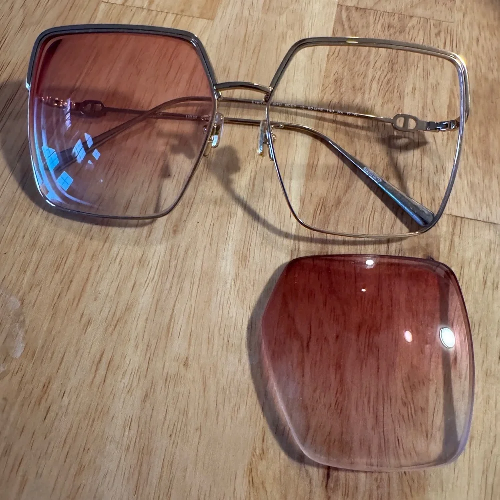 Women's Oversized Dior Sunglasses prescription- Pink Gradient Lenses As Is - Picture 5 of 6